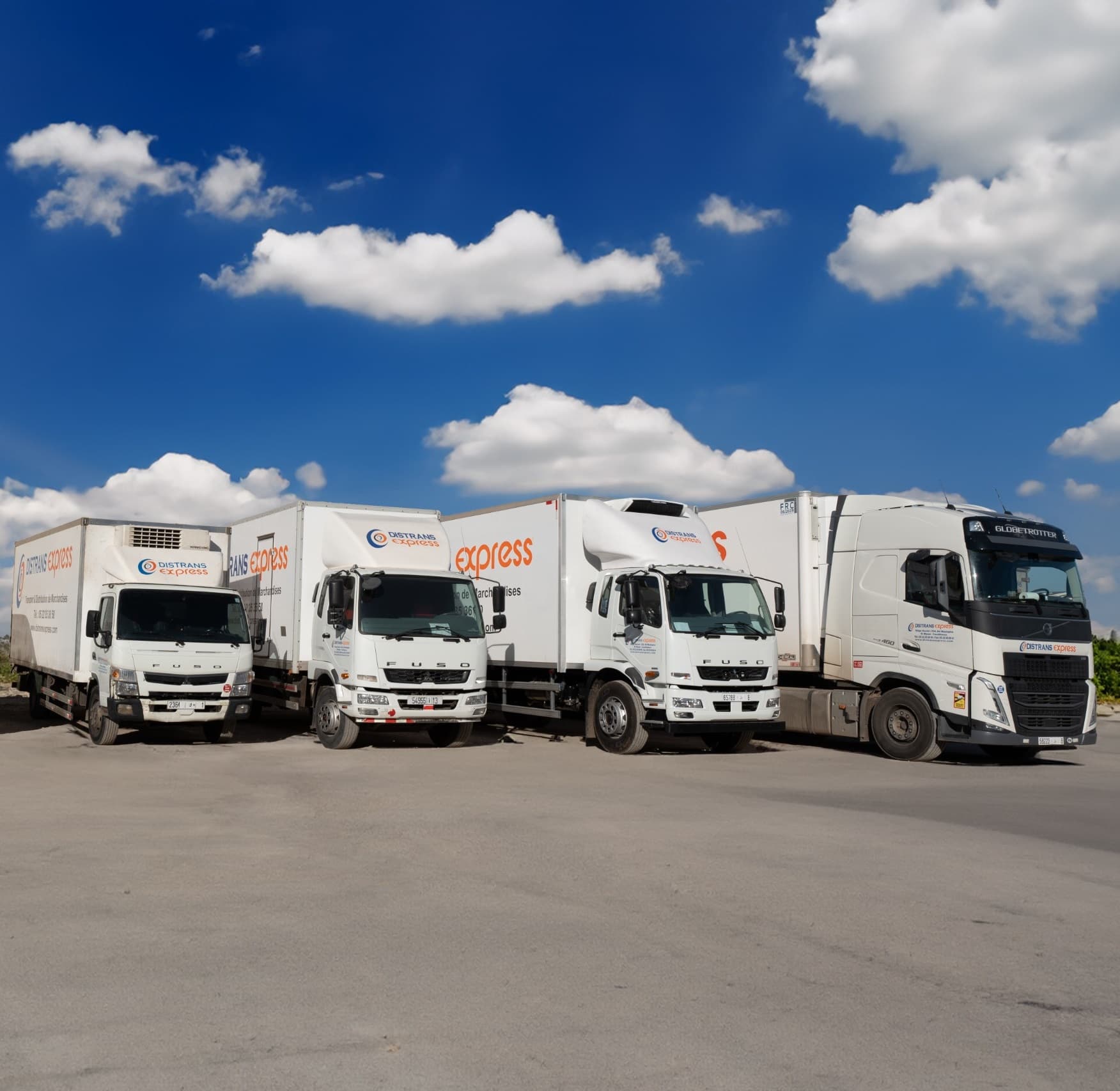 La flotte de camions et semi-remorques frigorifiques DISTRANS Express